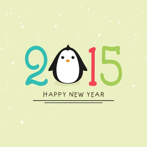 Happy New Year celebration with penguin. — Stock Vector