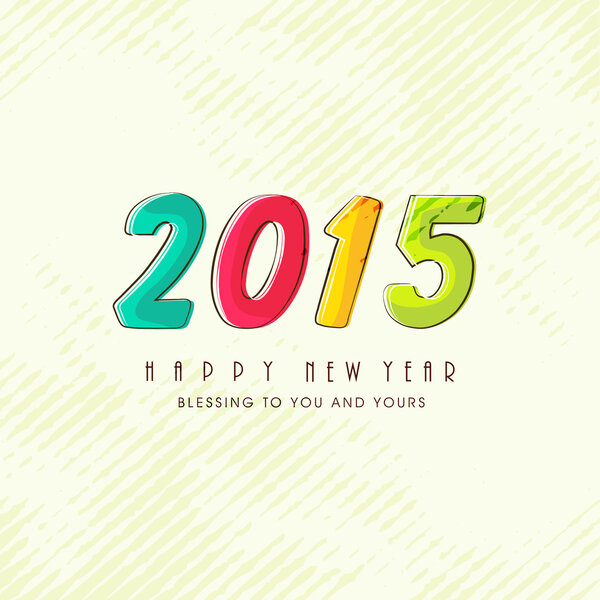 Concept of celebrating Happy New Year 2015.