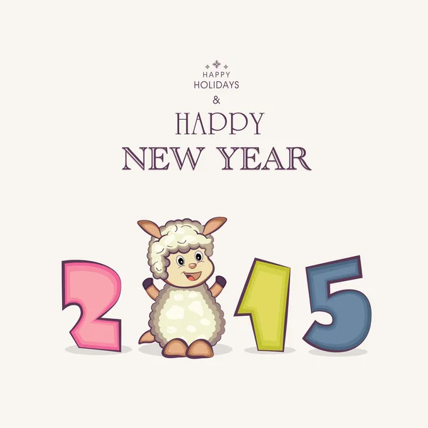 Happy New Year celebration with sheep. — Stock Vector