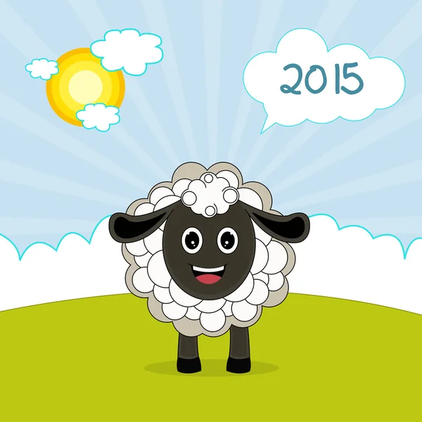 Koyun mutlu yeni yıl kutlamaları. — Stok Vektör