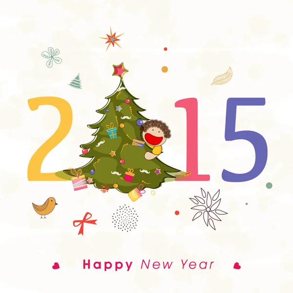 Ευτυχισμένο το νέο έτος 2015 σχεδιασμός κειμένου. — Διανυσματικό Αρχείο
