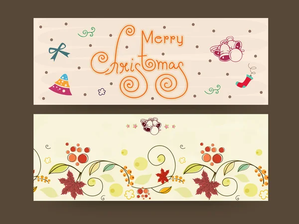 Merry Christmas celebration with header or banner. — Stock Vector