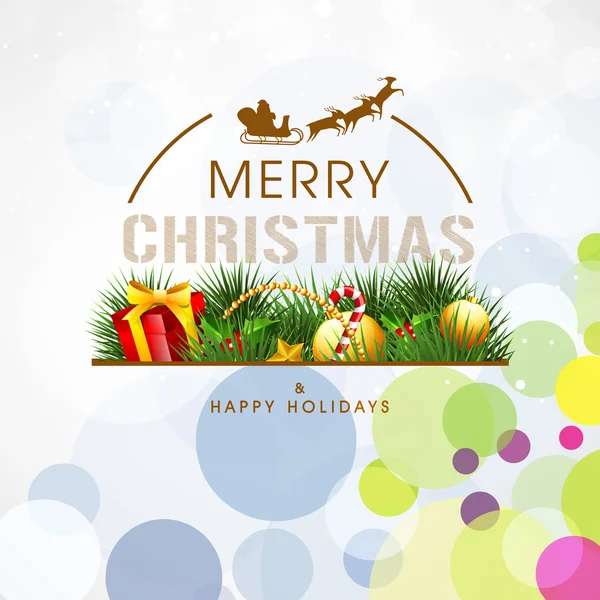 Greeting card for Merry Christmas and Happy Holidays. — Stock Vector