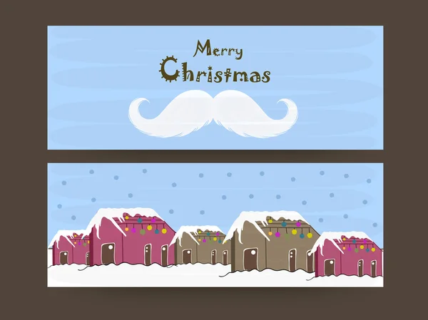 Merry Christmas celebration with header or banner. — Stock Vector