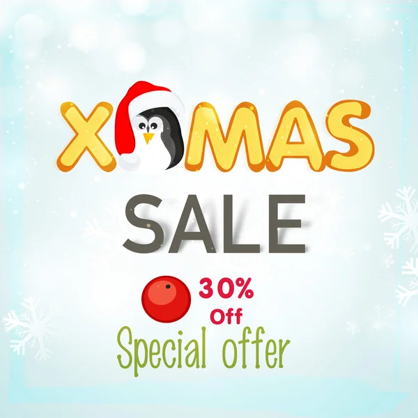 Poster, banner or flyer for Xmas sale. — Stock Vector