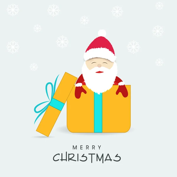 Καλά Χριστούγεννα γιορτή έννοια με santa στο κιβώτιο δώρων. — Διανυσματικό Αρχείο
