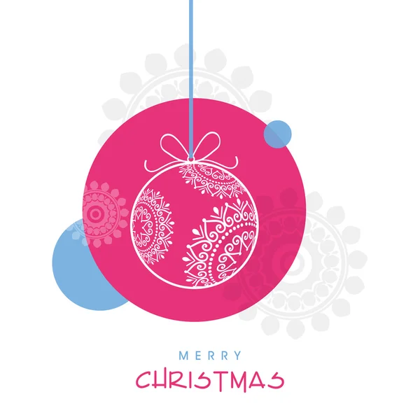 Stylish hanging x-mas ball for Merry Christmas celebration. — Stock Vector