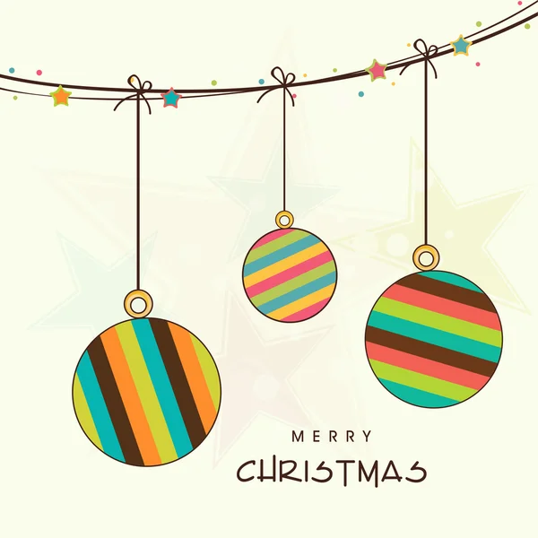 Colgando elegante bola de Navidad para la celebración de Feliz Navidad . — Archivo Imágenes Vectoriales
