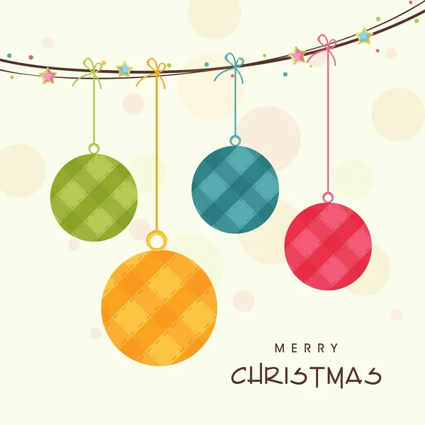 Hanging stylish christmas ball for Merry Christmas celebration. — Stock Vector