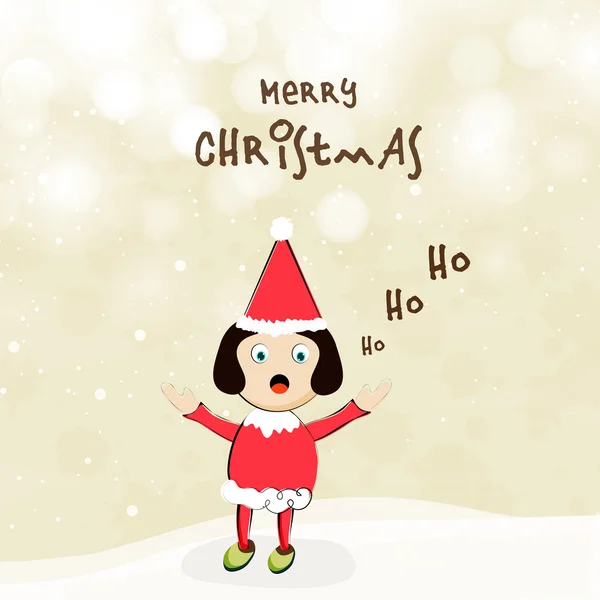 Merry Christmas celebration koncept med liten flicka i santa dr — Stock vektor