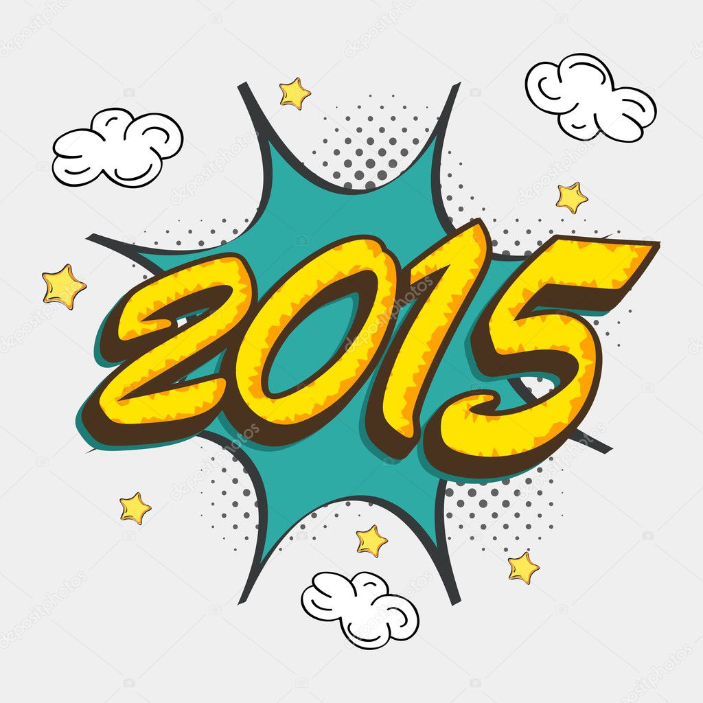 Poster, banner or flyer for New Year 2015.