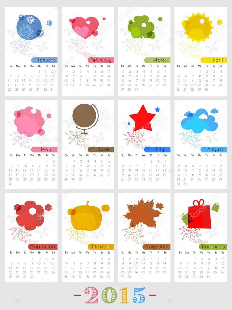 beautiful 2015 year calendar design stock vector alliesinteract 2015 year calendar
