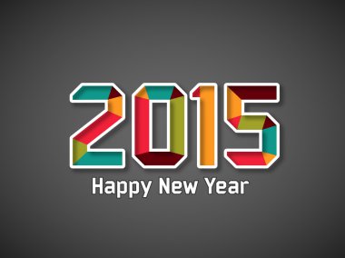 Mutlu yeni yıl 2015 celeration tebrik kartı.