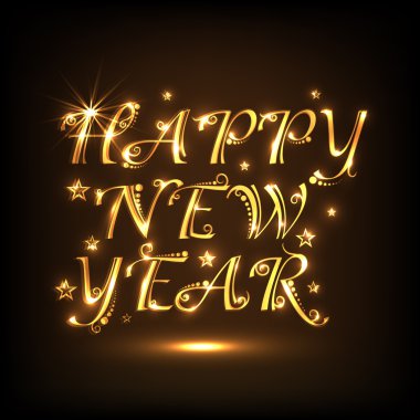 Mutlu yeni yıl 2015 kutlama için parlak metin tasarım.