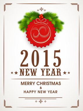 Mutlu yeni yıl ve neşeli Noel Kutlamaları tebrik kartı tasarımı.