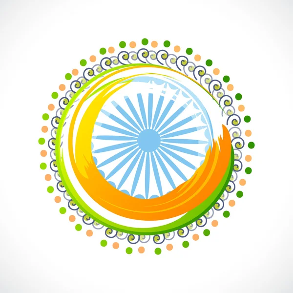 Indian Republic Day celebration with beautiful rangoli. — Stock Vector