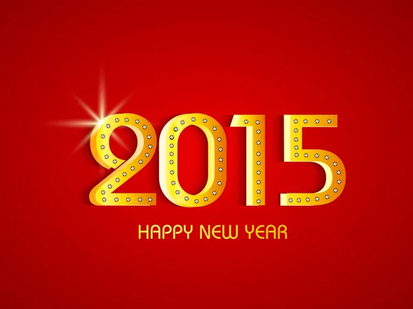 Glanzende gouden tekst voor Happy New Year 2015 viering. — Stockvector