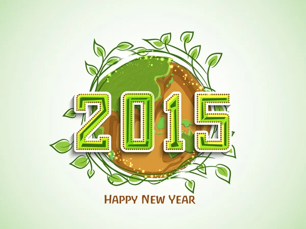 Tarjeta de felicitación con concepto de naturaleza para la celebración de Año Nuevo 2015 . — Vector de stock