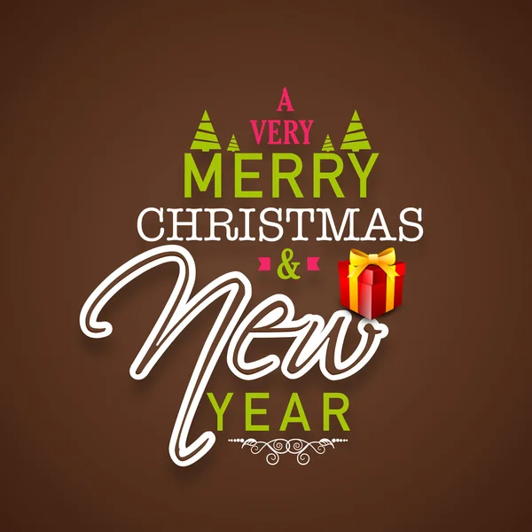 God jul och nytt år firandet affisch design. — Stock vektor