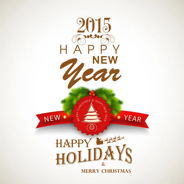 Nový rok a veselé oslavy pozdrav card design. — Stockový vektor