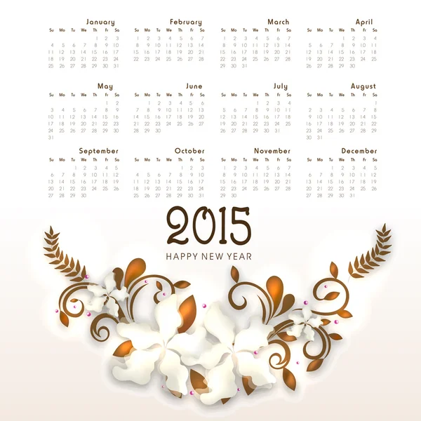 Calendrier de bonne année 2015 . — Image vectorielle