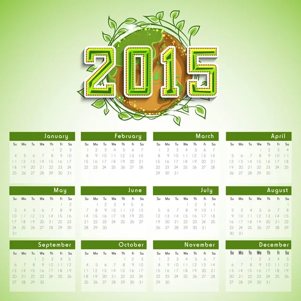 2015 jaar kalender ontwerp. — Stockvector