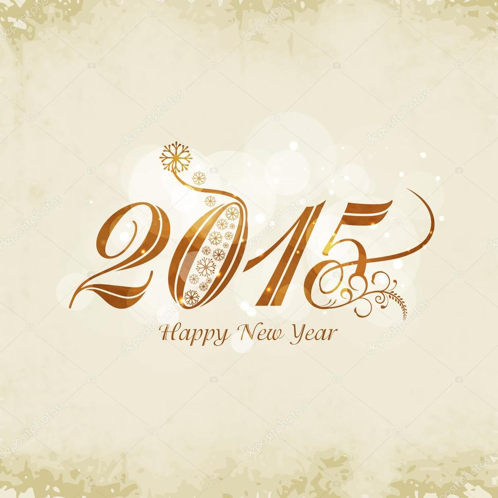 Greeting card design for Happy New Year celebrations.