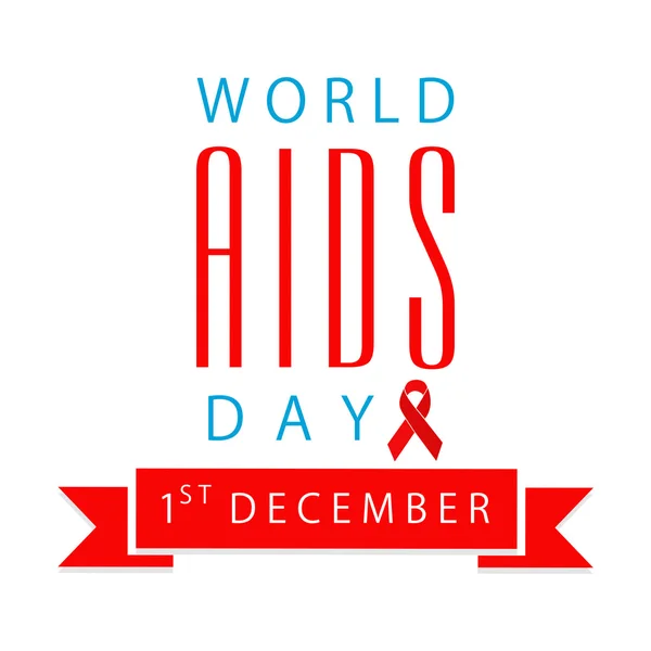 Projeto de cartaz do Dia Mundial da Aids com fita de ajudas vermelhas . — Vetor de Stock