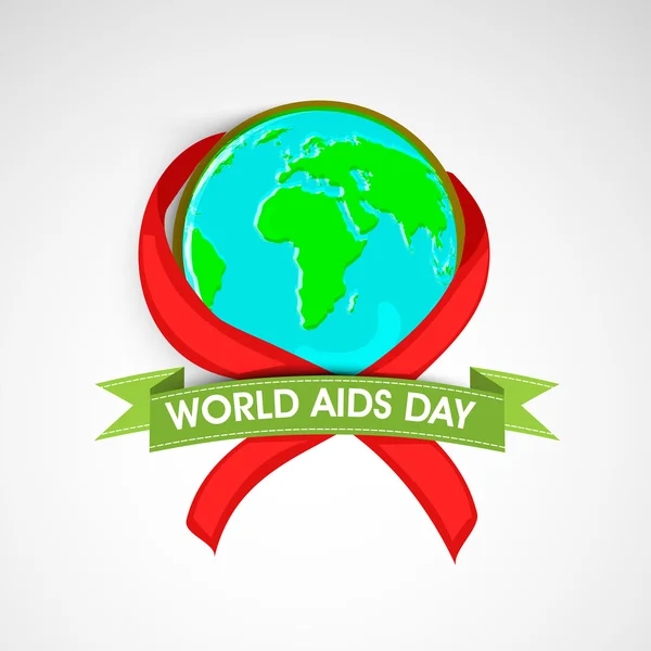 World Aids Day concept with awareness ribbon. — Stock Vector