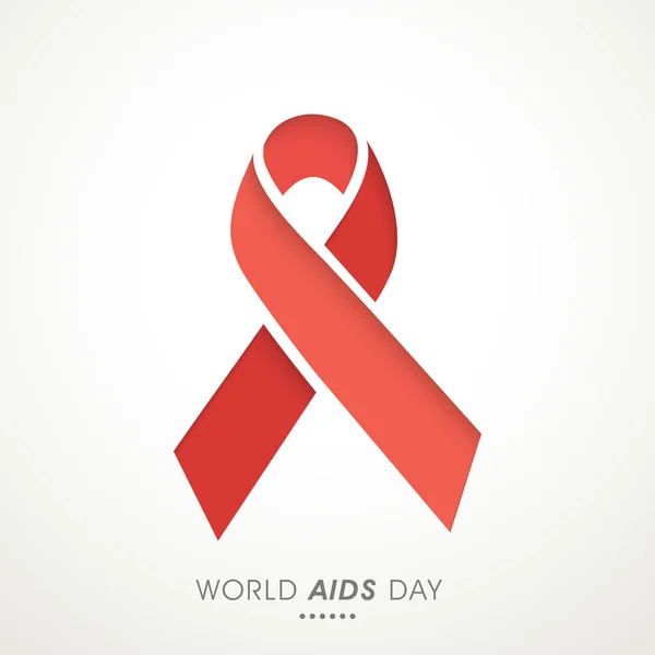 Red aids awareness ribbon for World Aids Day concept. — Stock Vector