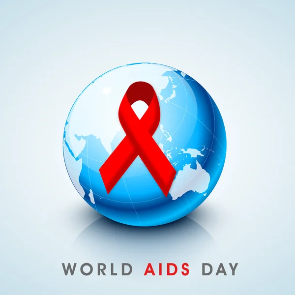 World Aids Day concept with awareness ribbon. — Stock Vector