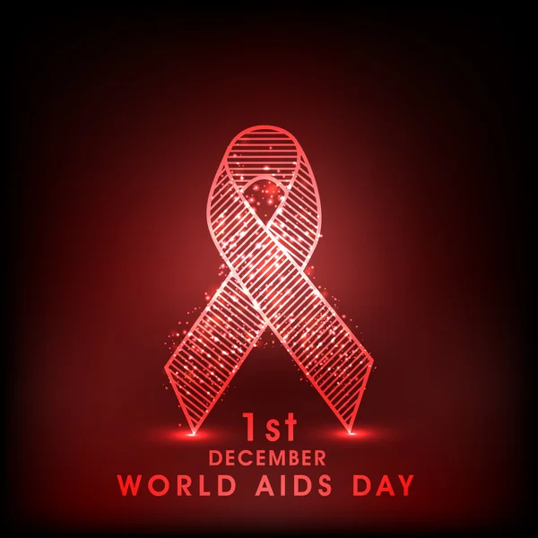Concept de la Journée mondiale du sida avec ruban de sensibilisation . — Image vectorielle
