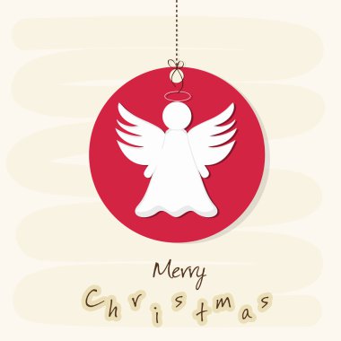 Angel neşeli Noel kutlamaları için X-mas topu ile kavram.
