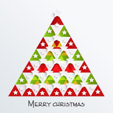 Neşeli Noel kutlamaları için renkli X-mas ağaç.