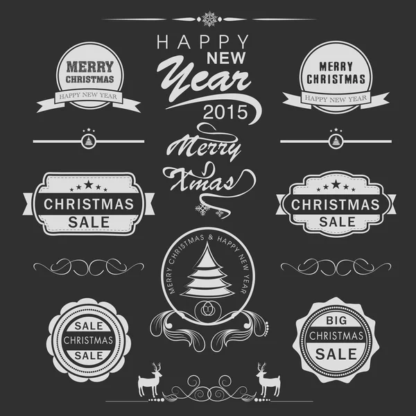 Merry Christmas Happy New Year celebration concept. — Stock Vector