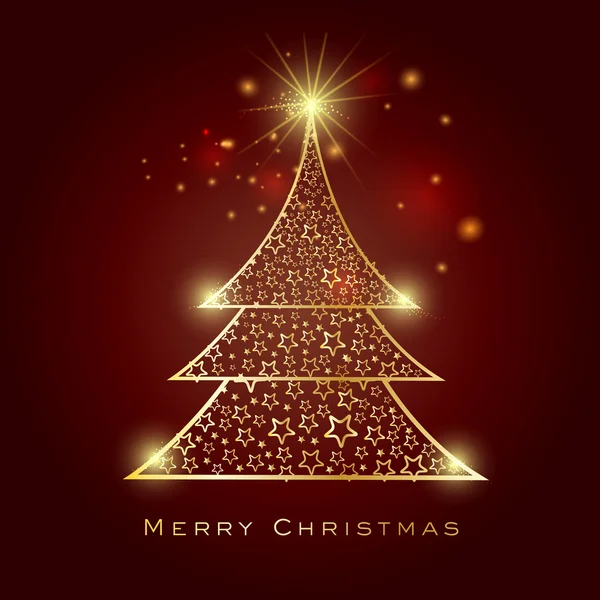 Merry Christmas celebration greeting card with Xmas Tree. — Stock Vector