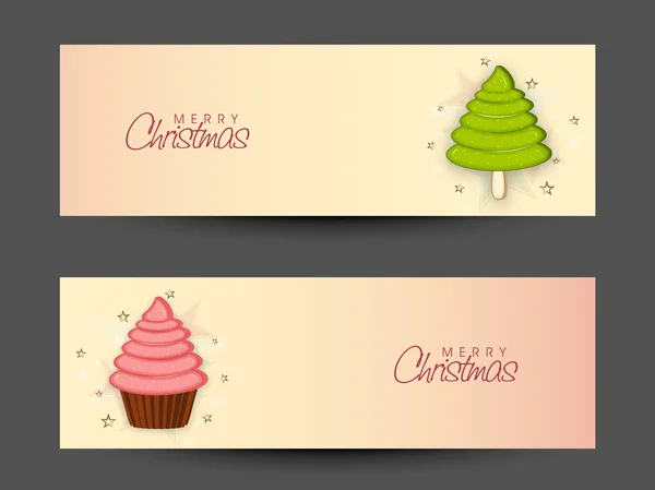 Merry Christmas celebration website header or banner design. — Stock Vector