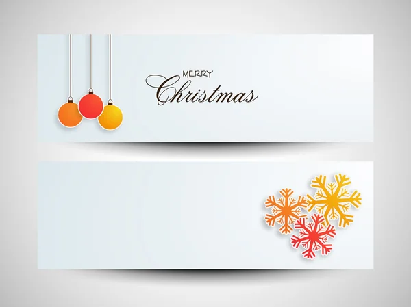 Merry Christmas celebration web header or banner set. — Stock Vector