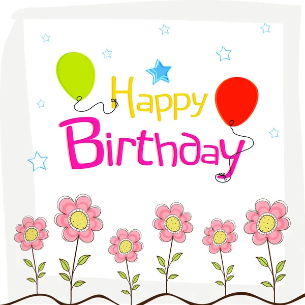 Happy Birthday wishes poster design with decoration. — Stock Vector