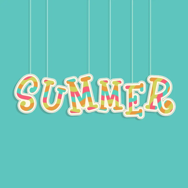 Hanging Summer text design. — Stock Vector