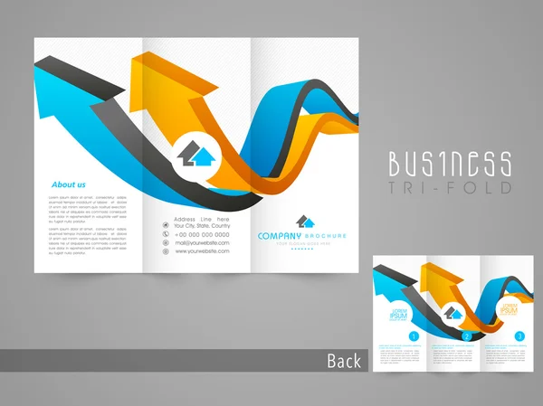 Brochure professionnelle triple, catalogue ou modèle de dépliant pour les entreprises . — Image vectorielle