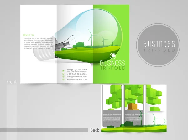 Brochure trifold professionale, catalogo o modello di volantino per le imprese . — Vettoriale Stock