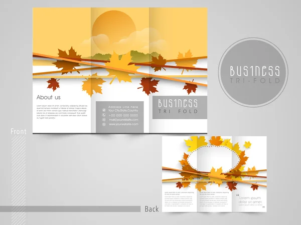 Professional trifold brochure, catalog or flyer template for business. — Stock Vector