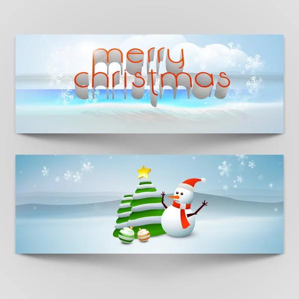 Merry Christmas celebration header or banner set. Stock Illustration