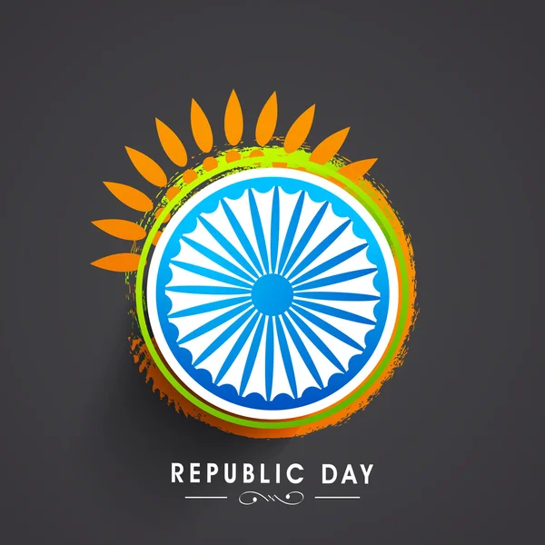 Celebración del Día de la República India con rueda de ashoka . — Archivo Imágenes Vectoriales