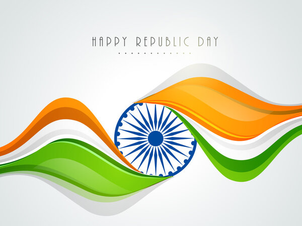 Празднование Дня Республики Индии с Ашока Колесо и волны
.