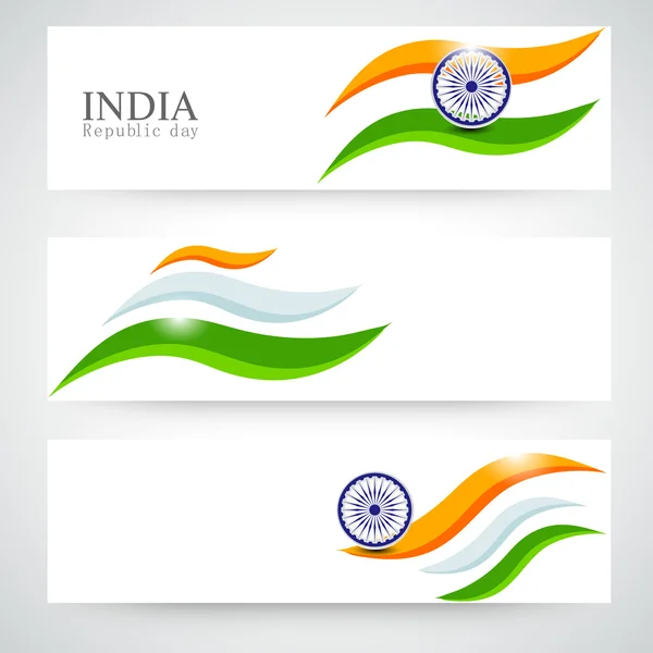 Header or banner set for Indian Republic Day celebration. — Stock Vector