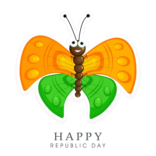 Feierlichkeiten zum Tag der indischen Republik mit Schmetterling. — Stockvektor