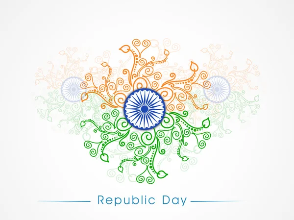 Indian Republic Day celebrations with Ashoka Wheel. — Stock Vector