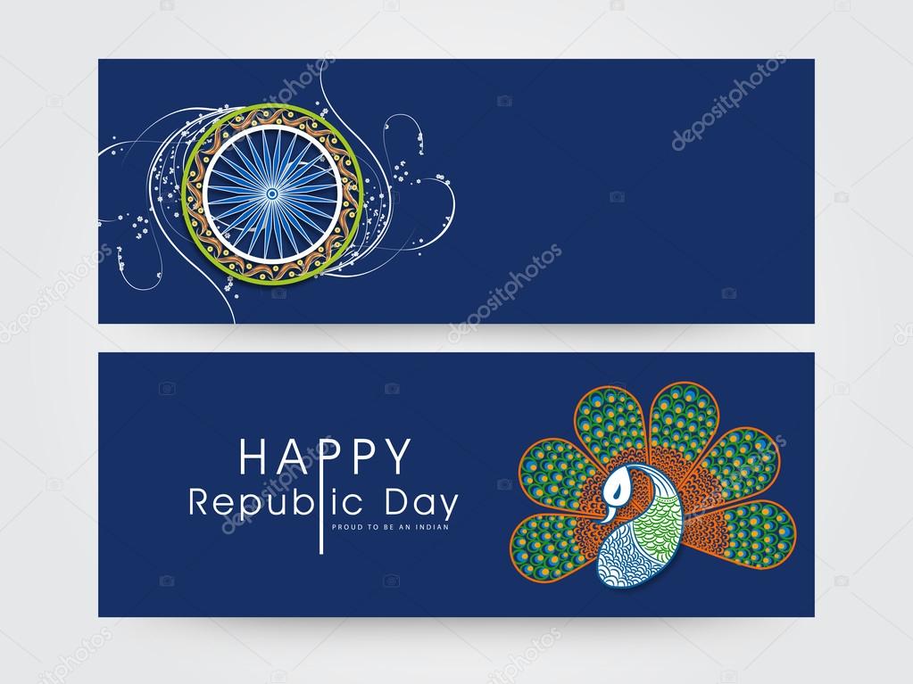 Website header or banner for Indian Republic Day.